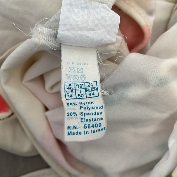 NWT One Piece Floral Swimsuit High Rise Leg Underwire Lined, Size 14 - Picture 8 of 10